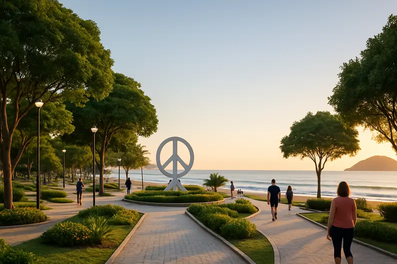 Descubra a Pra&ccedil;a da Paz na Praia do Morro